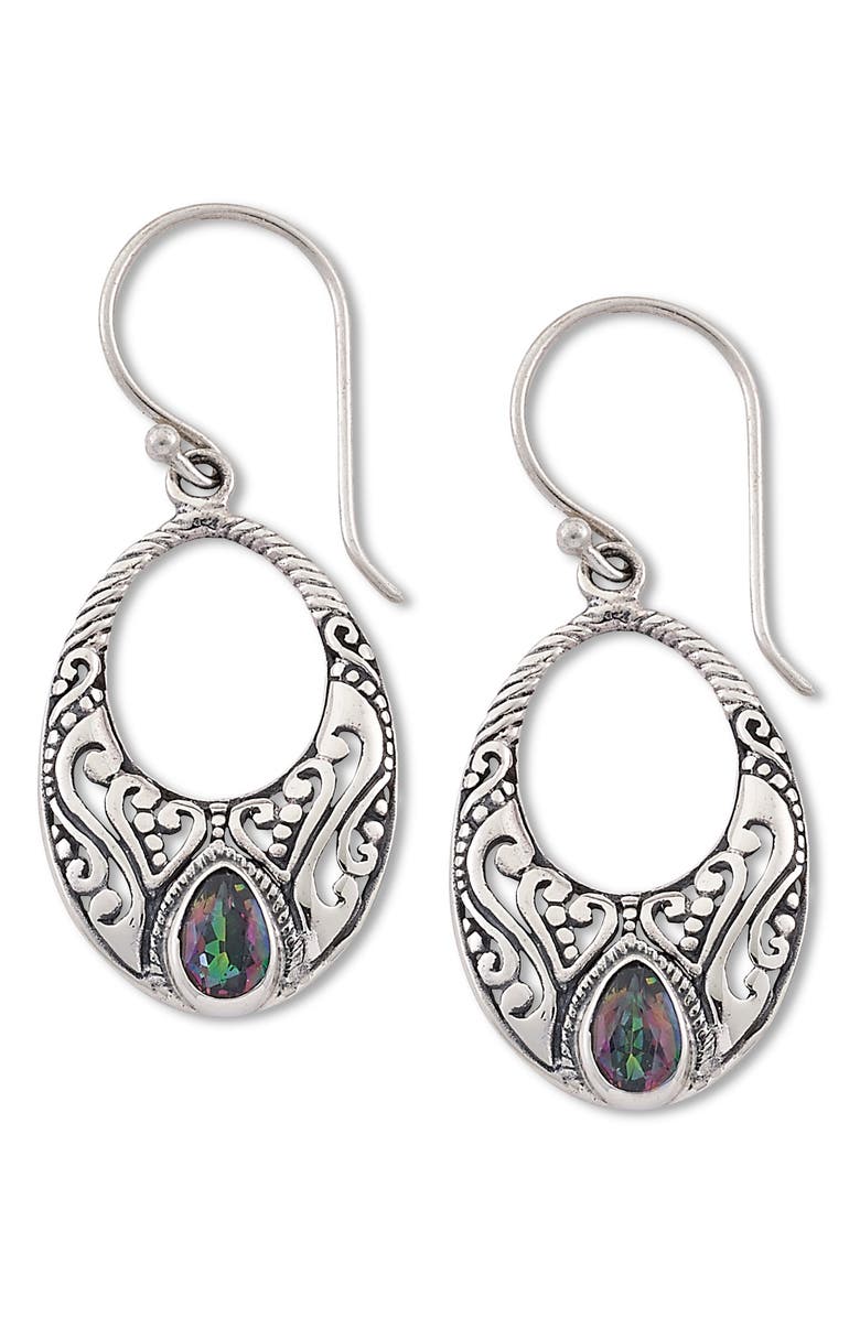 SAMUEL B. Sterling Silver Drop Earrings, Main, color, Silver/ Multi Color