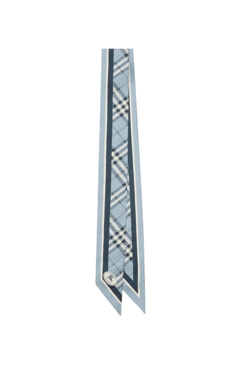 Skinny Check Silk Scarf