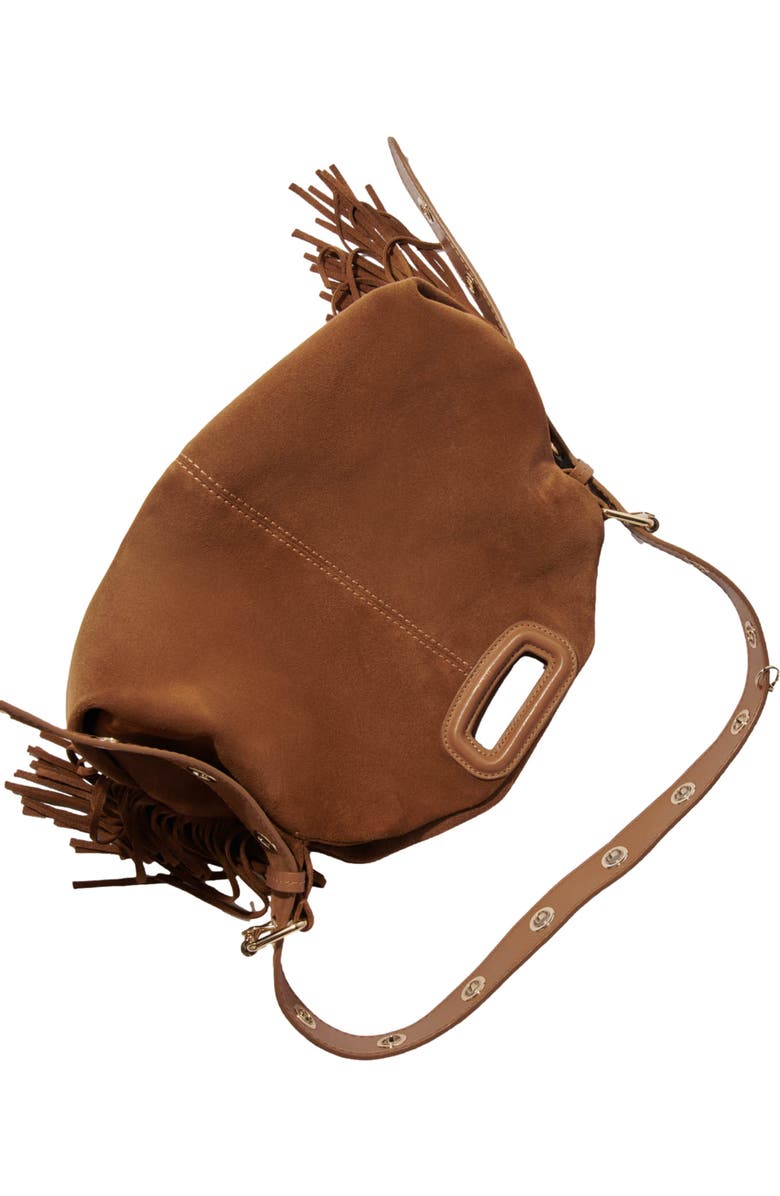 maje Suede Miss M bag, Alternate, color, Camel