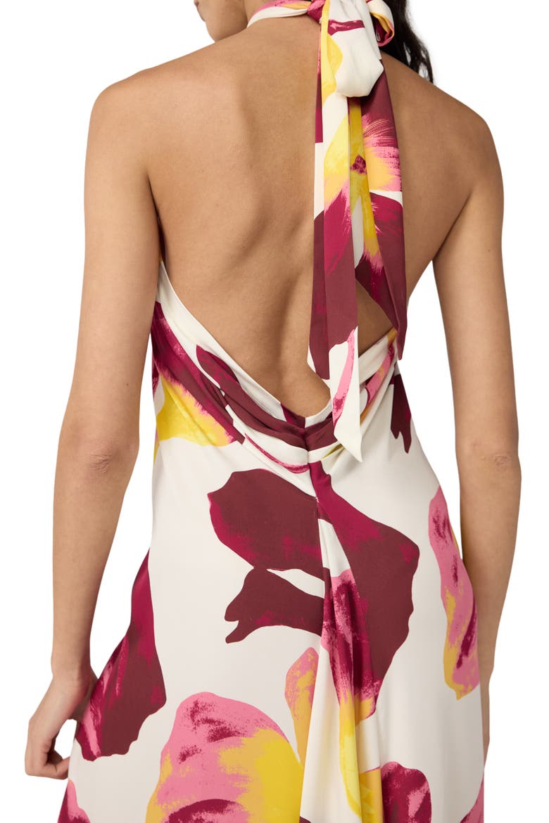 Tamsin Halter Maxi Dress, Alternate, color, ISLAND ORCHID BIG WHITE