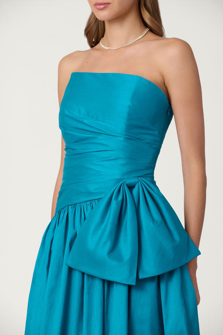 Midnight Dupioni Sonia Dress, Alternate, color, Deep Sea