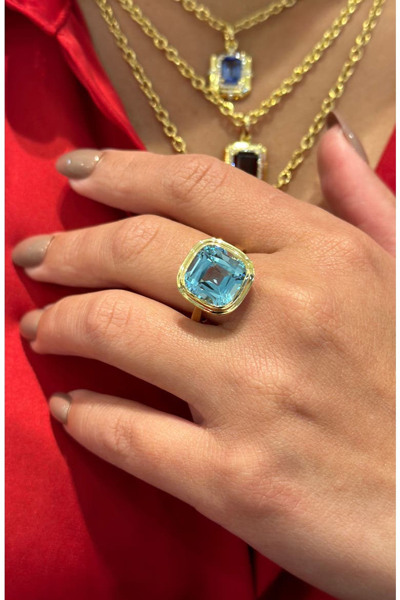 Manhattan Cushion Cut Blue Topaz Cocktail Ring, Alternate, color, PALE BLUE