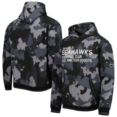 Men's The Wild Collective Black Seattle Seahawks Camo Pullover Hoodie