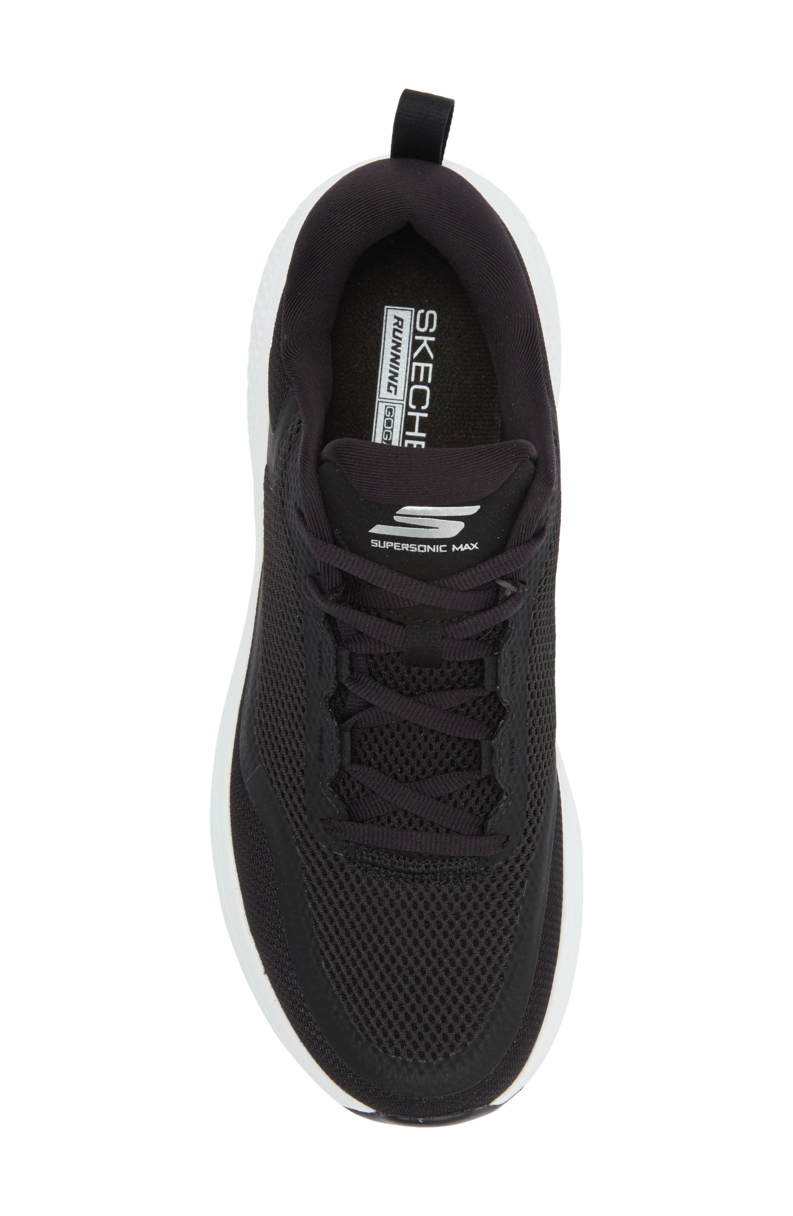 GO RUN Supersonic Max Running Shoe, Alternate, color, BLACK/ WHITE