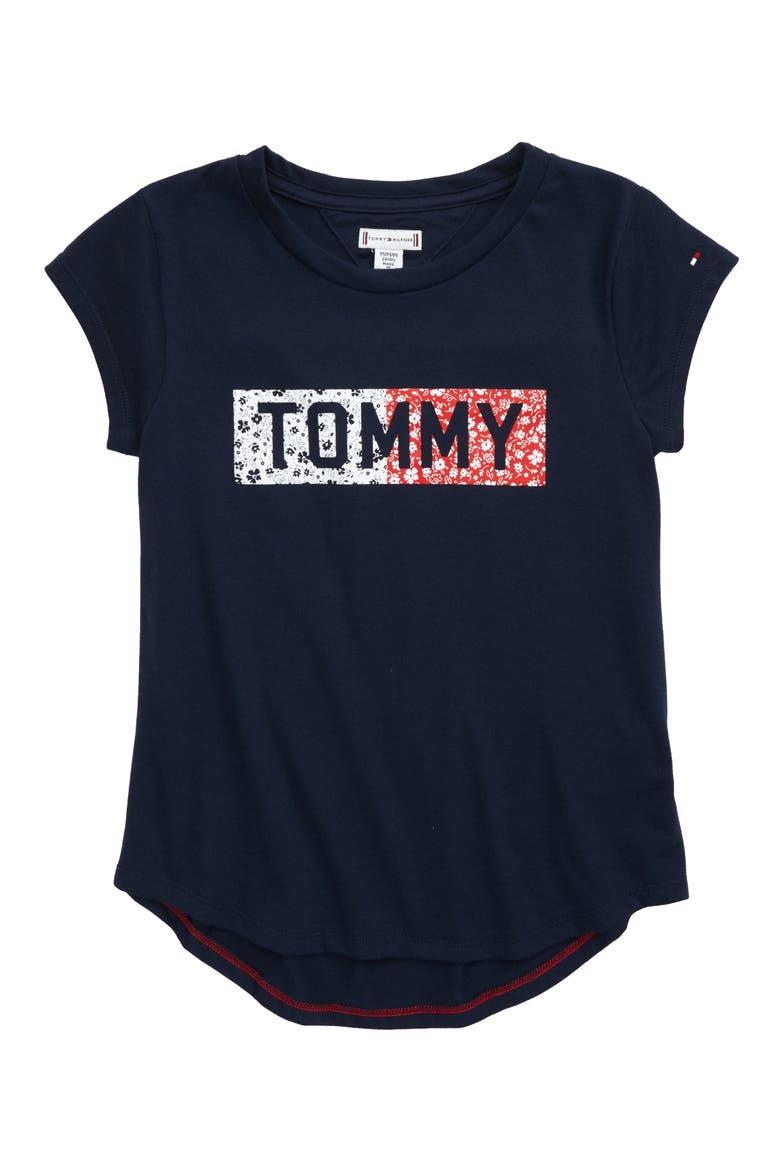 Ditsy Flag Graphic Tee, Main, color, NAVY BLAZER