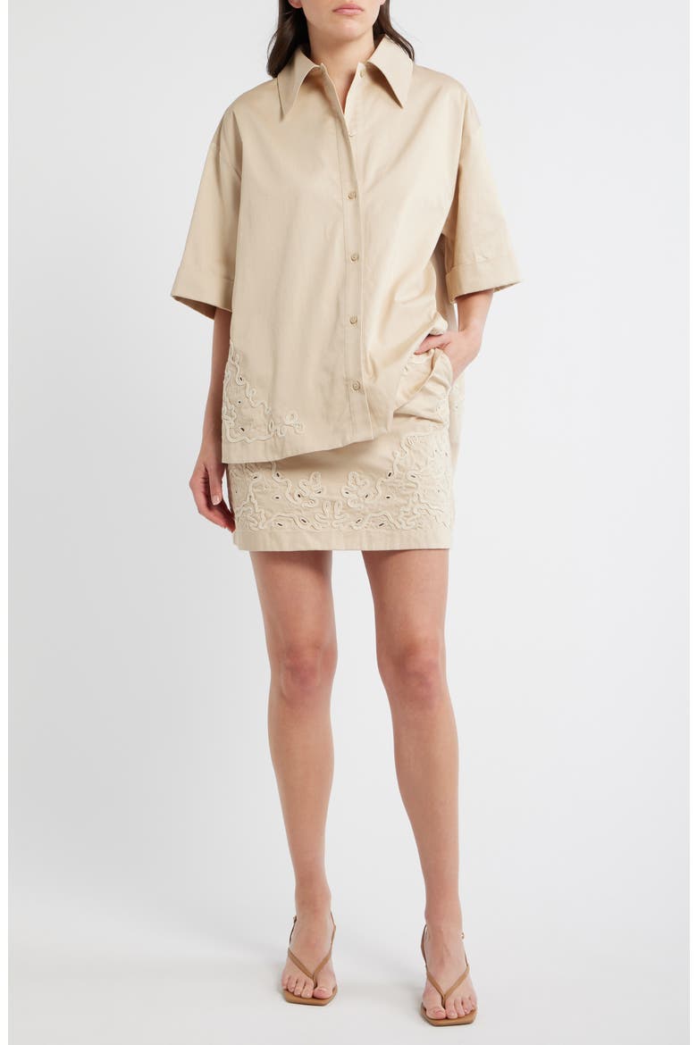 Balembroi Button Front Top, Main, color, SOFT SAND