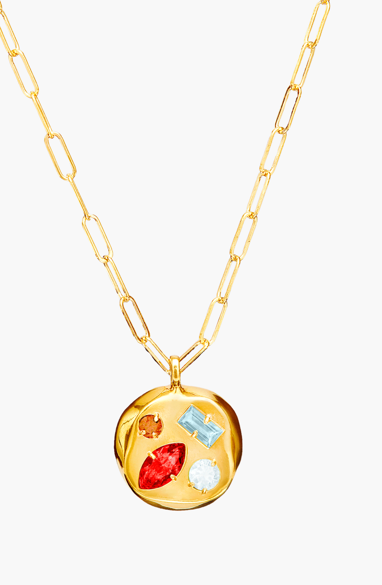 Birthdate Co. The January Birthdate Gold Pendant, Main, color, 