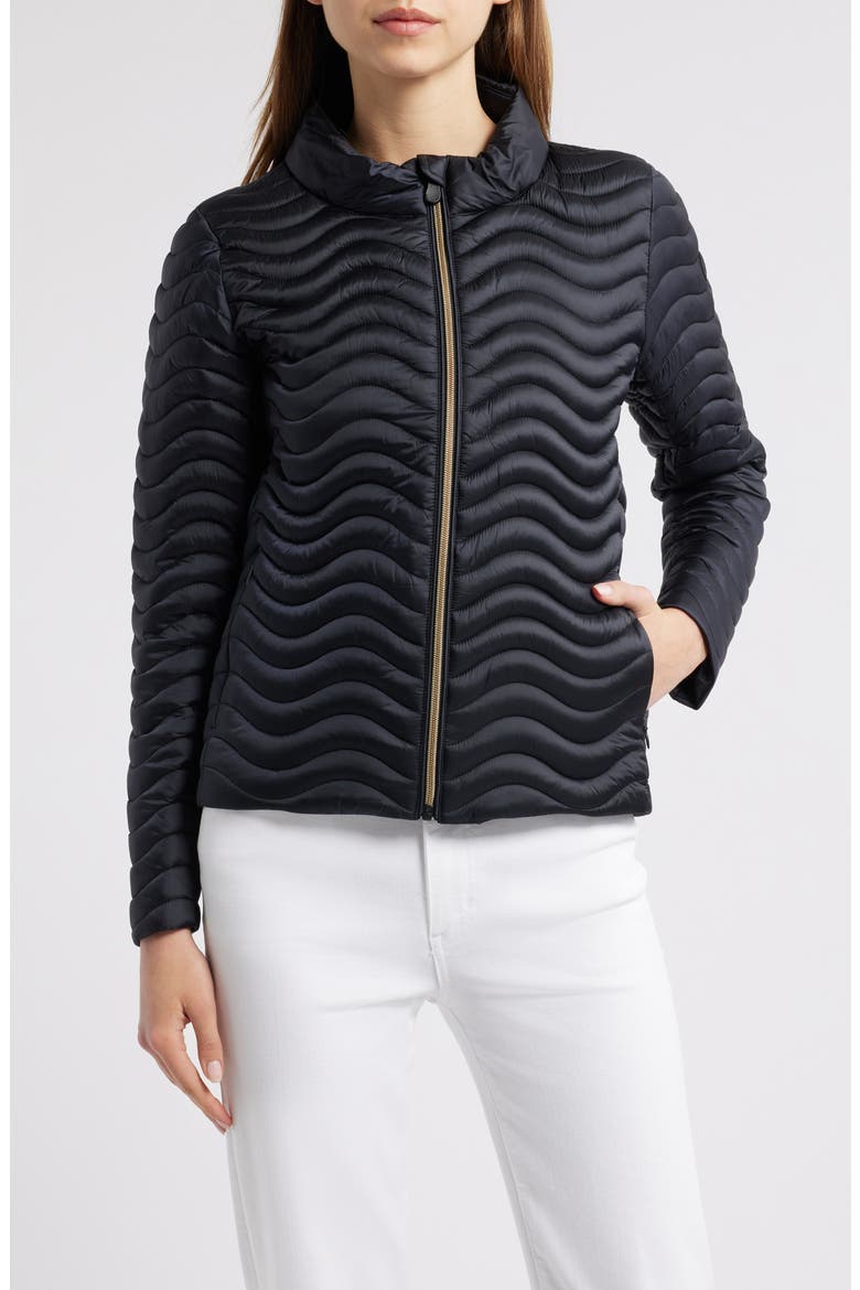 Pearl Water Repellent Quilted Jacket, Main, color, BLACK