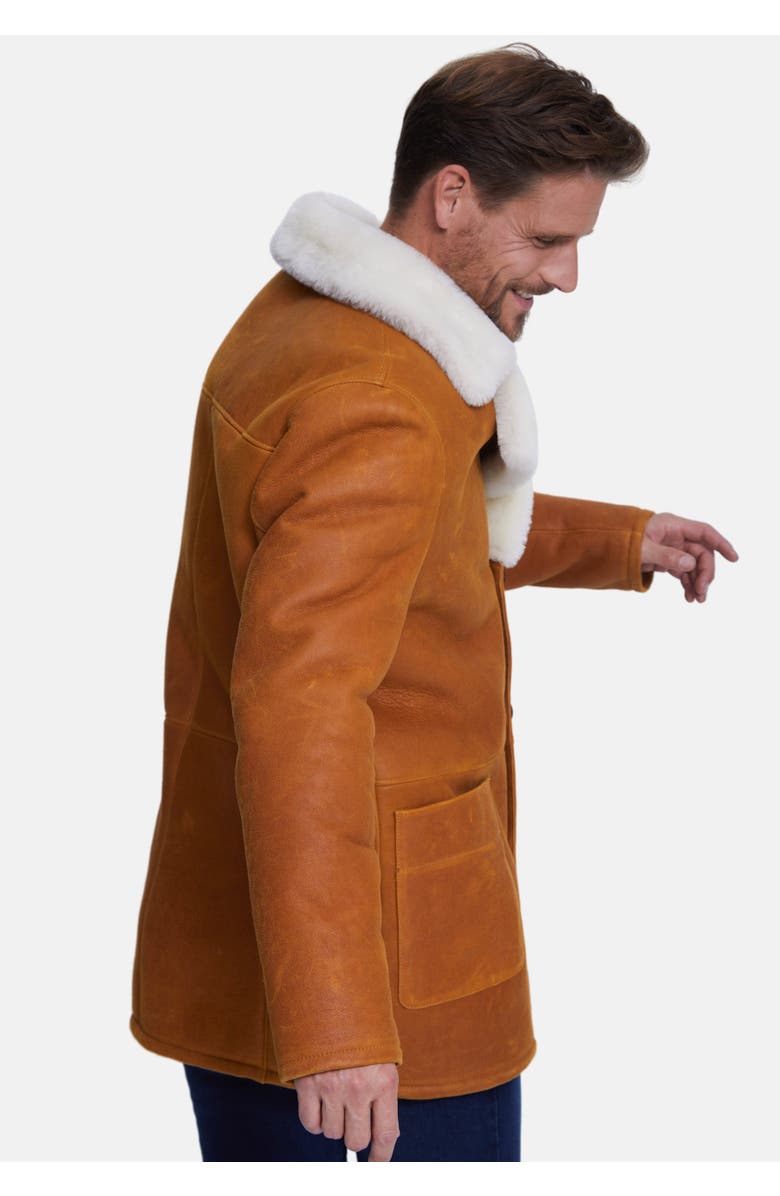 Furniq UK William Shearling Coat, Alternate, color, Whiskey
