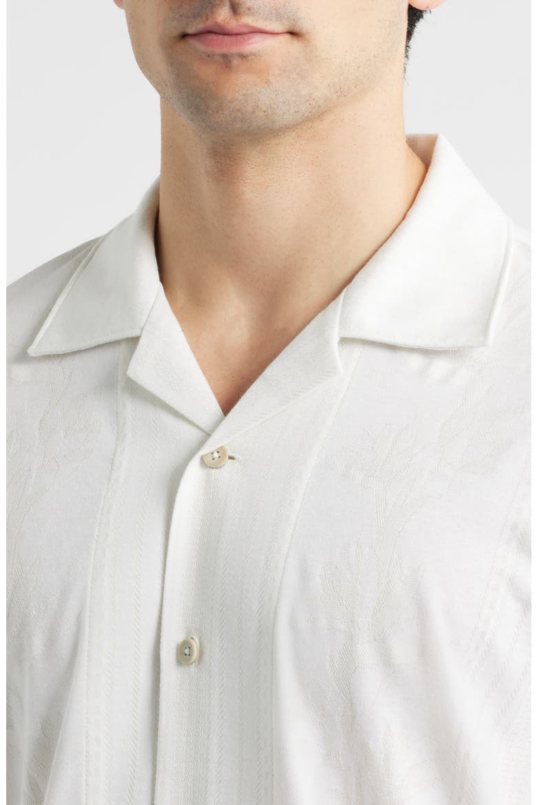 Palm Fresco Beach IslandZone® Button-Up Camp Shirt, Alternate, color, COCONUT