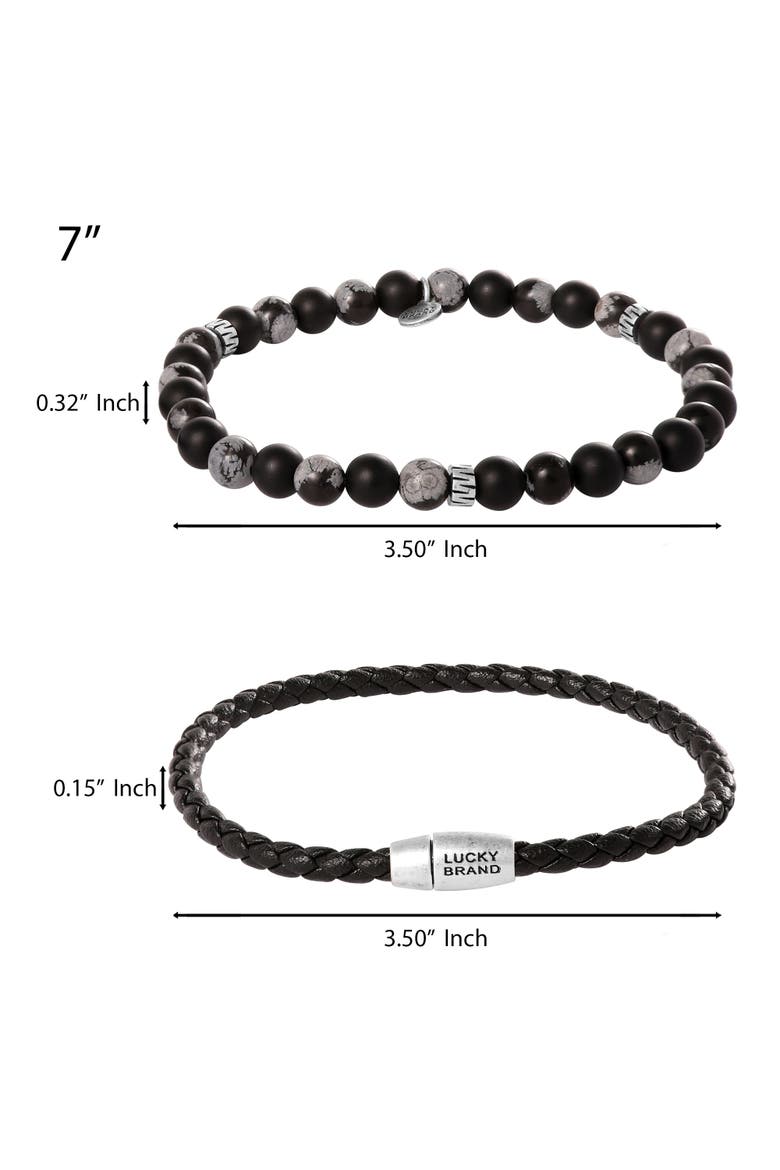 Stretch Bead & Magnetic Cord Bracelet Set - 2 Piece, Alternate, color, Blue, black