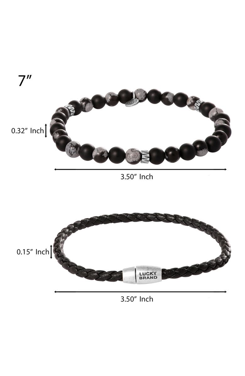 Lucky Brand Stretch Bead & Magnetic Cord Bracelet Set - 2 Piece, Alternate, color, Blue, Black