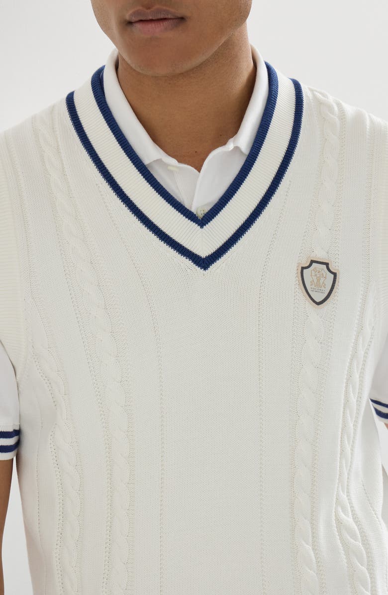 Brunello Cucinelli Cotton knit vest, Alternate, color, Panama