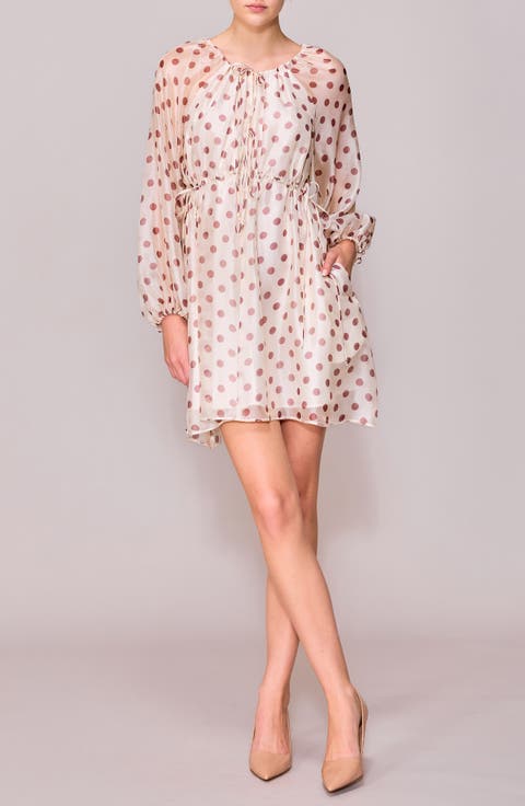 Long Sleeve Front Tie Minidress