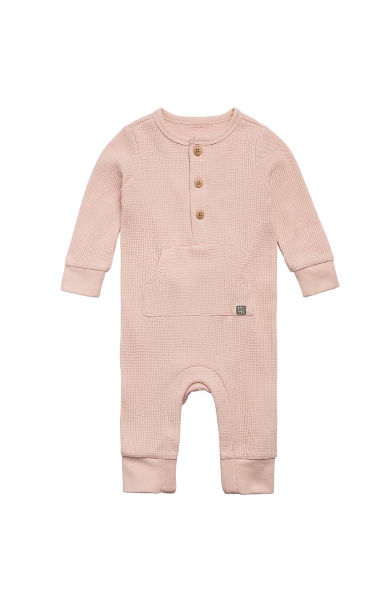 Modern Moments<sup>™</sup> by Gerber Waffle Knit Romper with Kangaroo Pocket, Main, color, Pink