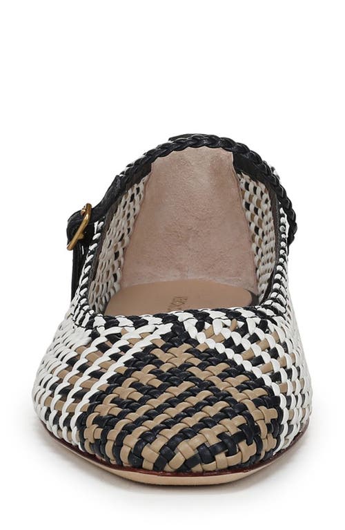 Veronica Beard Ellie Woven Flat In Eclipse/coconut Sand