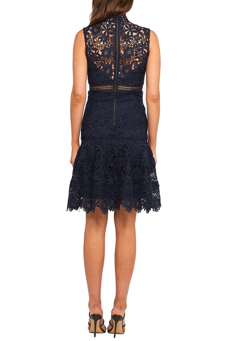 Elise Lace Cocktail Dress, Alternate, color, NAVY