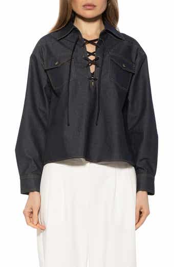 Alexia Admor Thalina Lace-Up Western Shirt