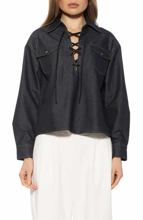 Alexia Admor Thalina Lace-Up Western Shirt