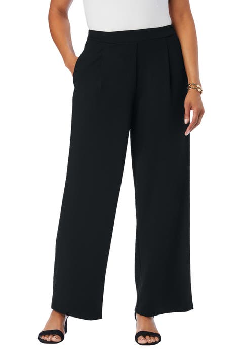 Stretch Knit Crepe Wide Leg Pant (Plus Available)