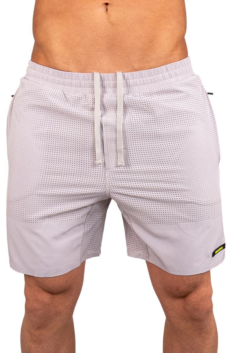 Maceoo Perforated Training Shorts, Main, color, Grey