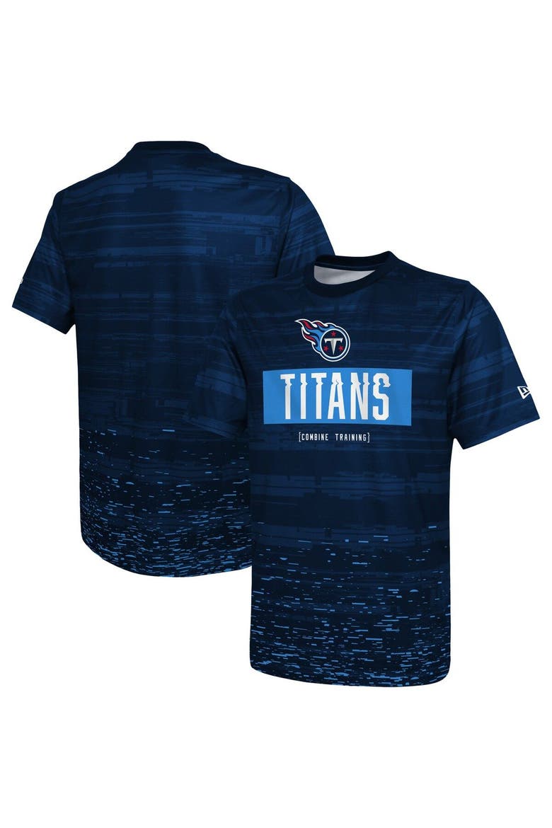 Men's New Era Navy Tennessee Titans Combine Authentic Sweep T-Shirt, Main, color, Navy