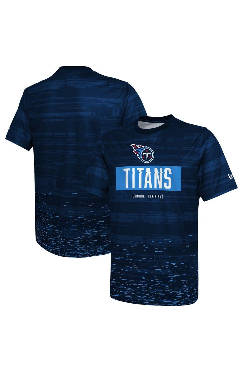 New Era Men's New Era Navy Tennessee Titans Combine Authentic Sweep T-Shirt, Main, color, Navy