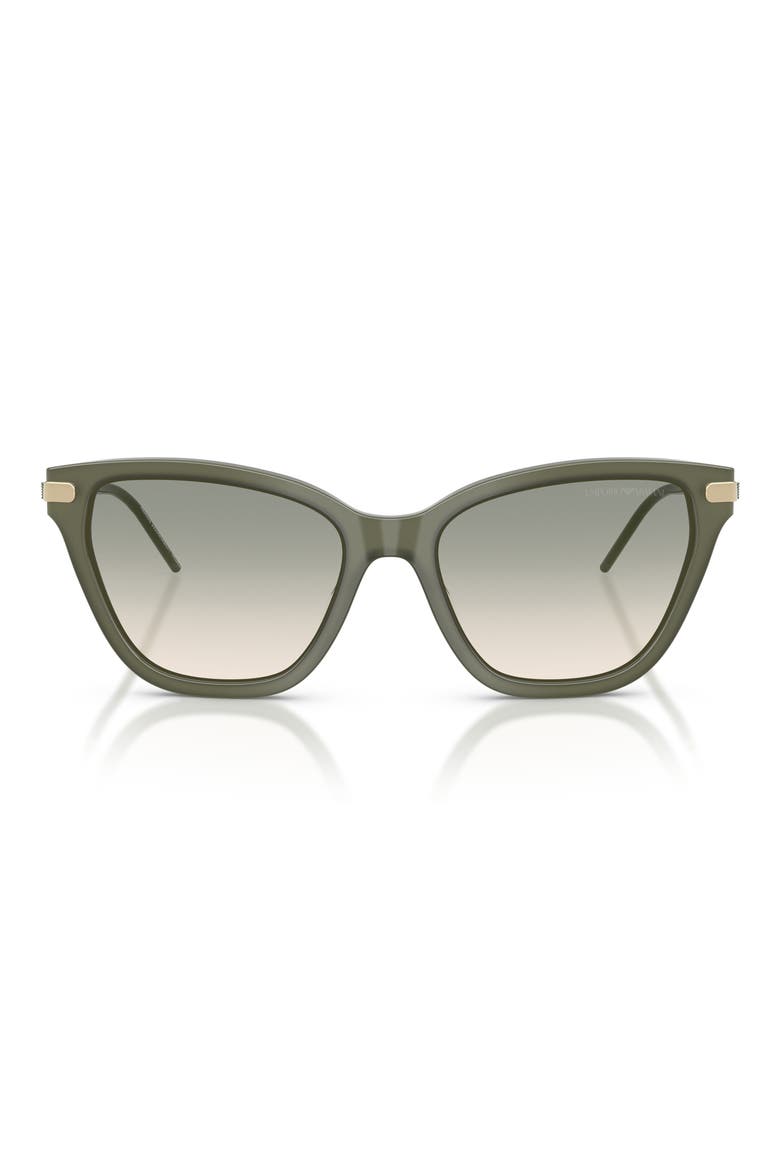 54mm Gradient Cat Eye Sunglasses, Main, color, OPAL GREEN / BROWN / GREEN