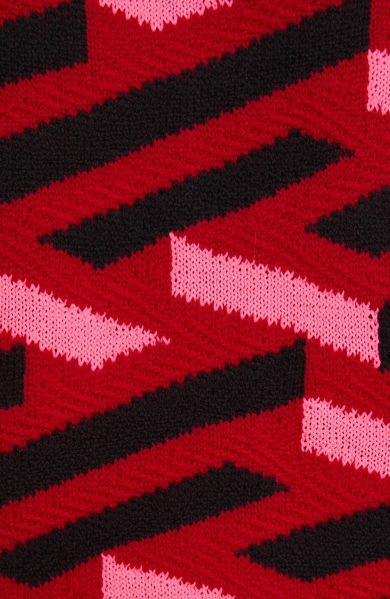 Versace La Greca Monogram Crop Wool Cardigan, Alternate, color, 