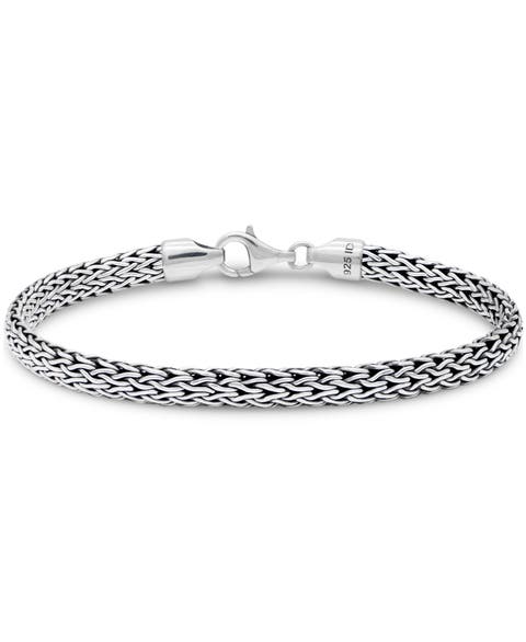 Dragon Bone Oval Chain Bracelet in Sterling Silver, 5mm
