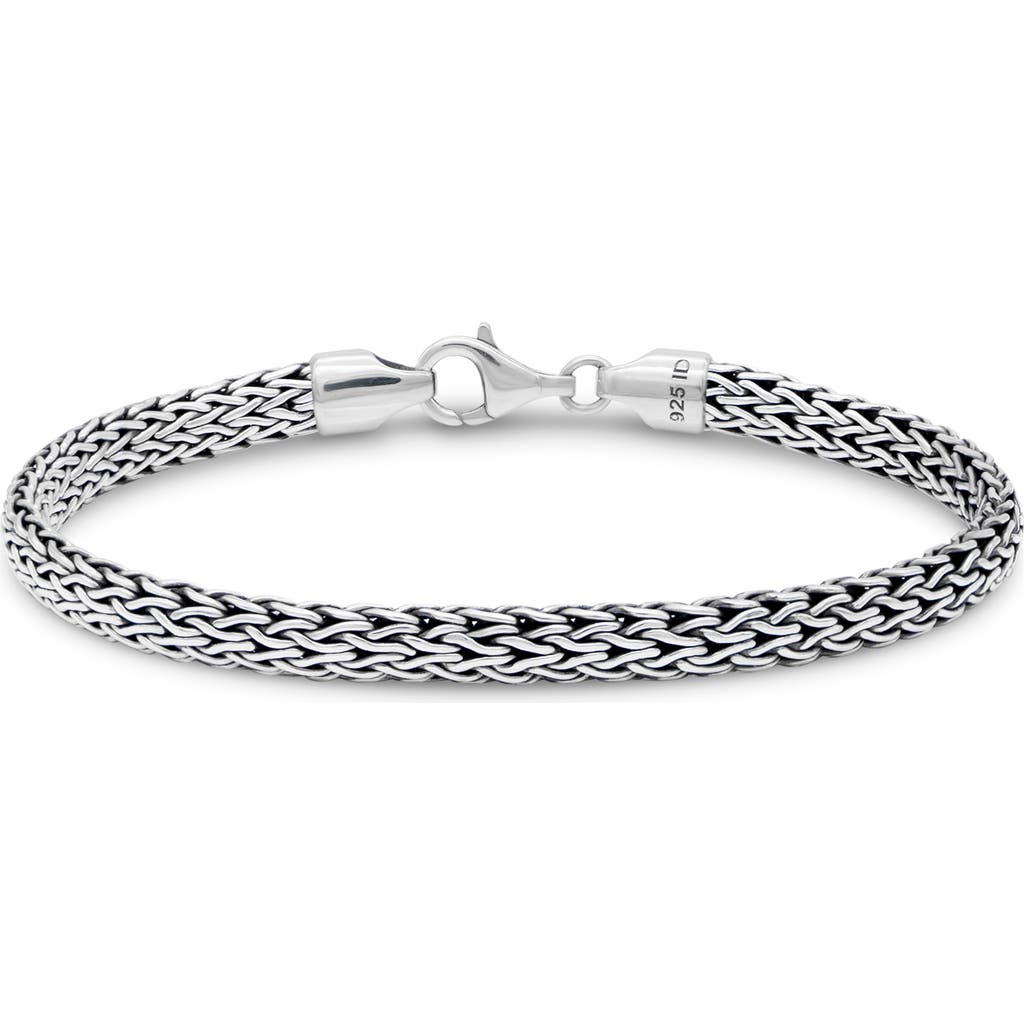 Devata Dragon Bone Oval Chain Bracelet In Silver