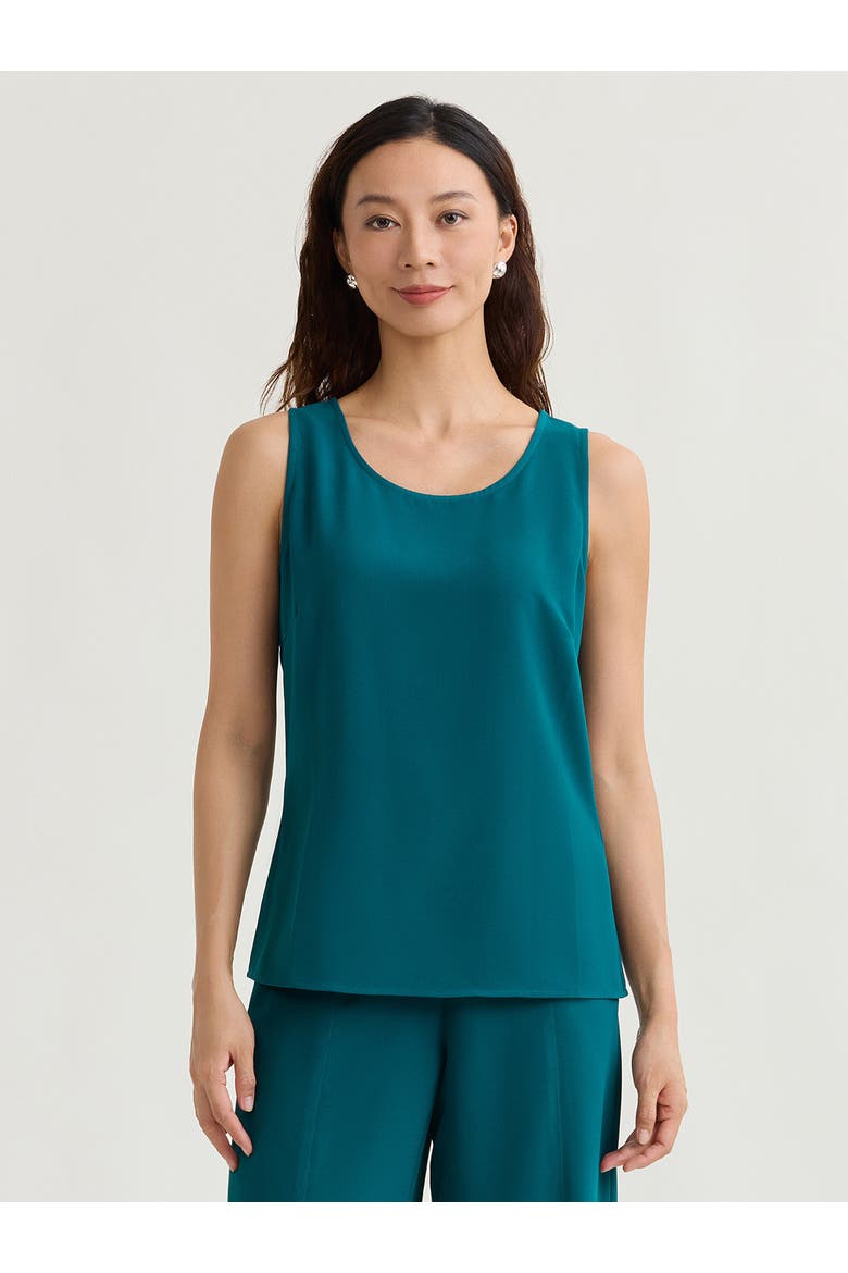 Classic Crepe de Chine Tank Top, Main, color, Spruce
