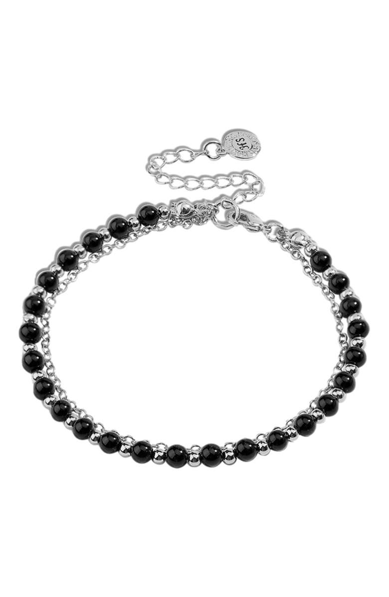 Hollywood Sensation Beaded Friendship Bracelet, Main, color, Silver