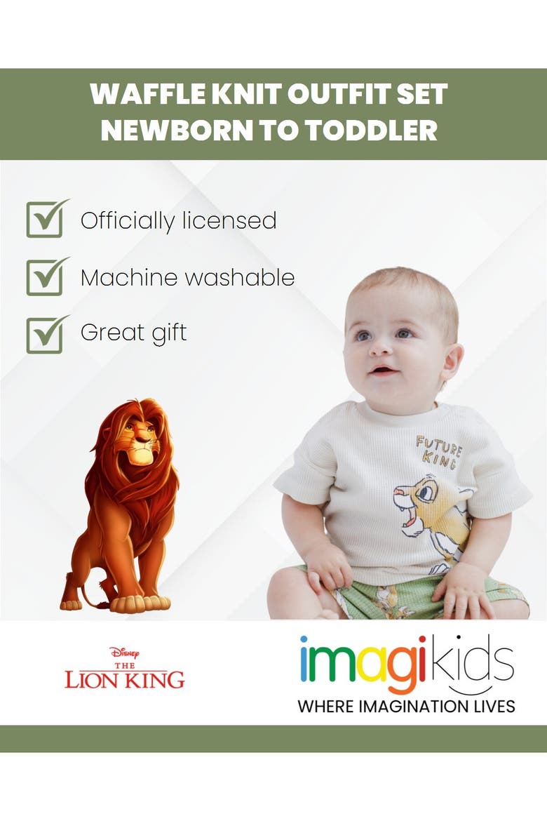 Lion King Simba 2-Piece Tee and Shorts Set, Alternate, color, Simba Sage Green