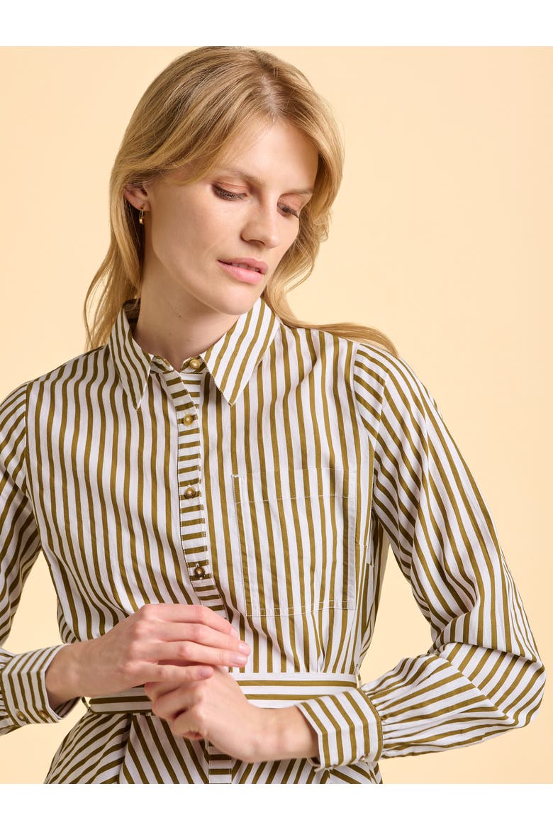 Forrest Long Sleeve Shirt Midi Dress, Alternate, color, Green