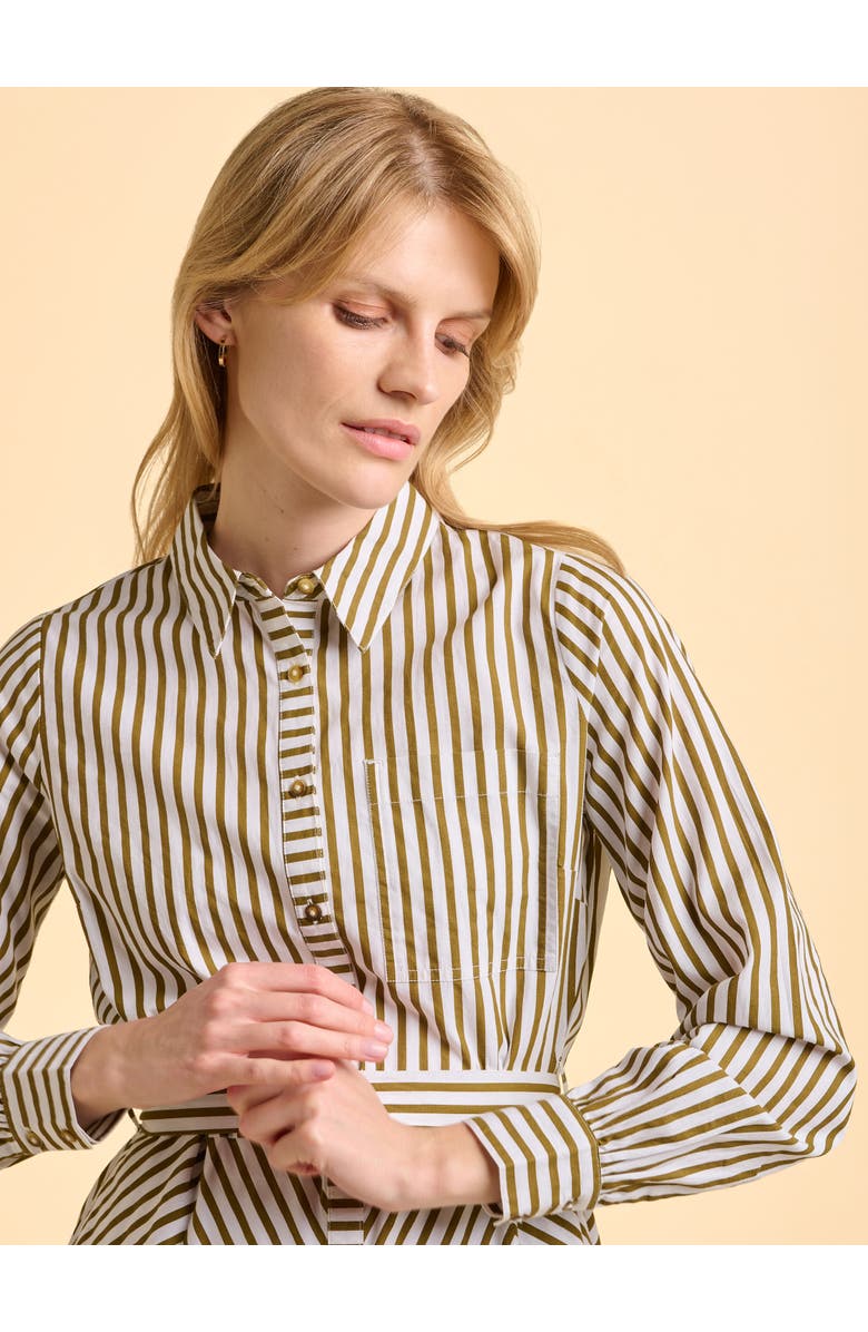 Brakeburn Forrest Long Sleeve Shirt Midi Dress, Alternate, color, Green