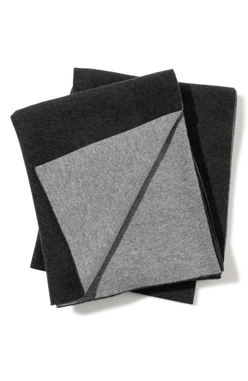 Sofia Cashmere Paris Reversible Cashmere Throw Blanket In Black