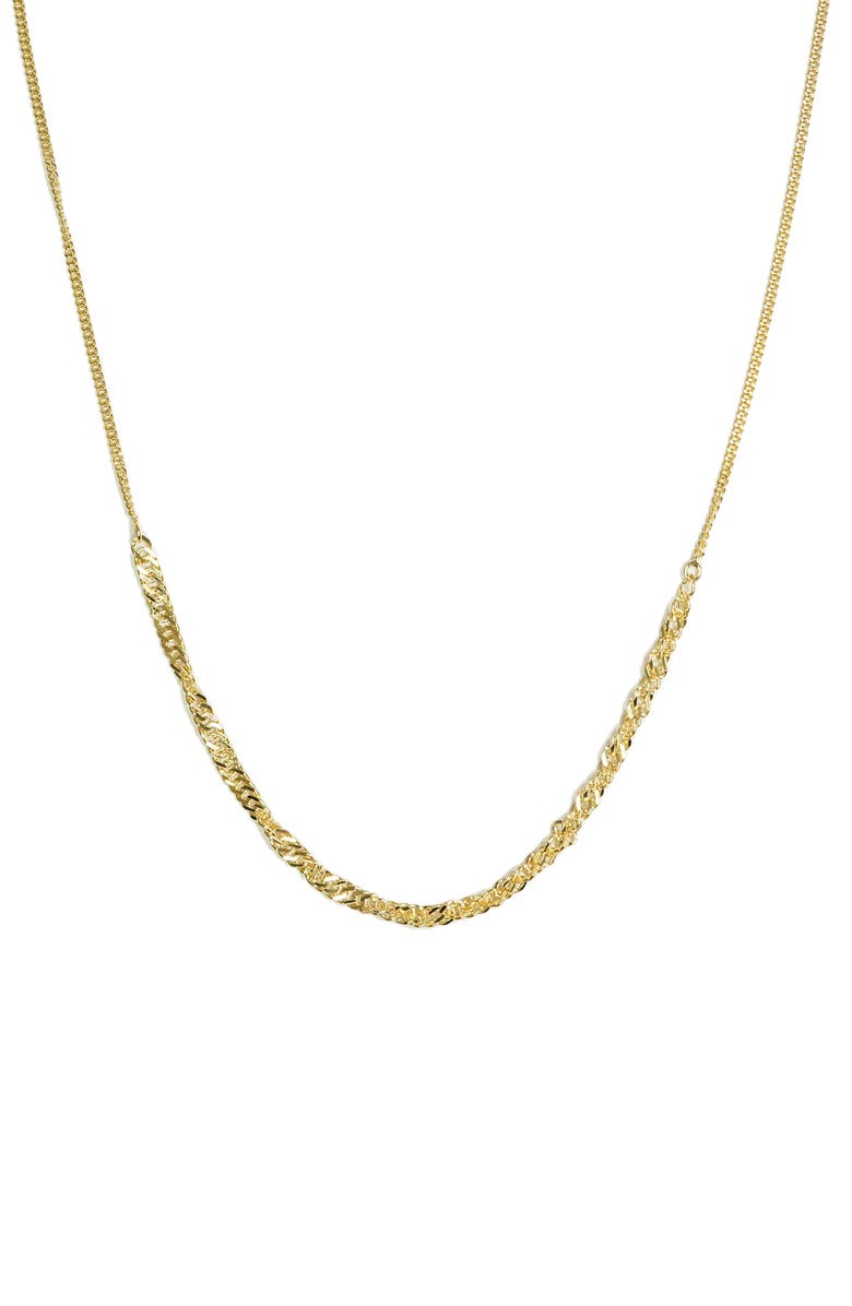 Argento Vivo Sterling Silver Frontal Chain Necklace, Main, color, Gold