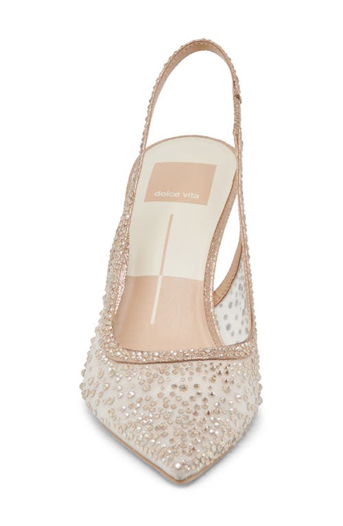 Dolce Vita Kaye Crystal Pointy Toe Slingback Pump In Gold Mesh