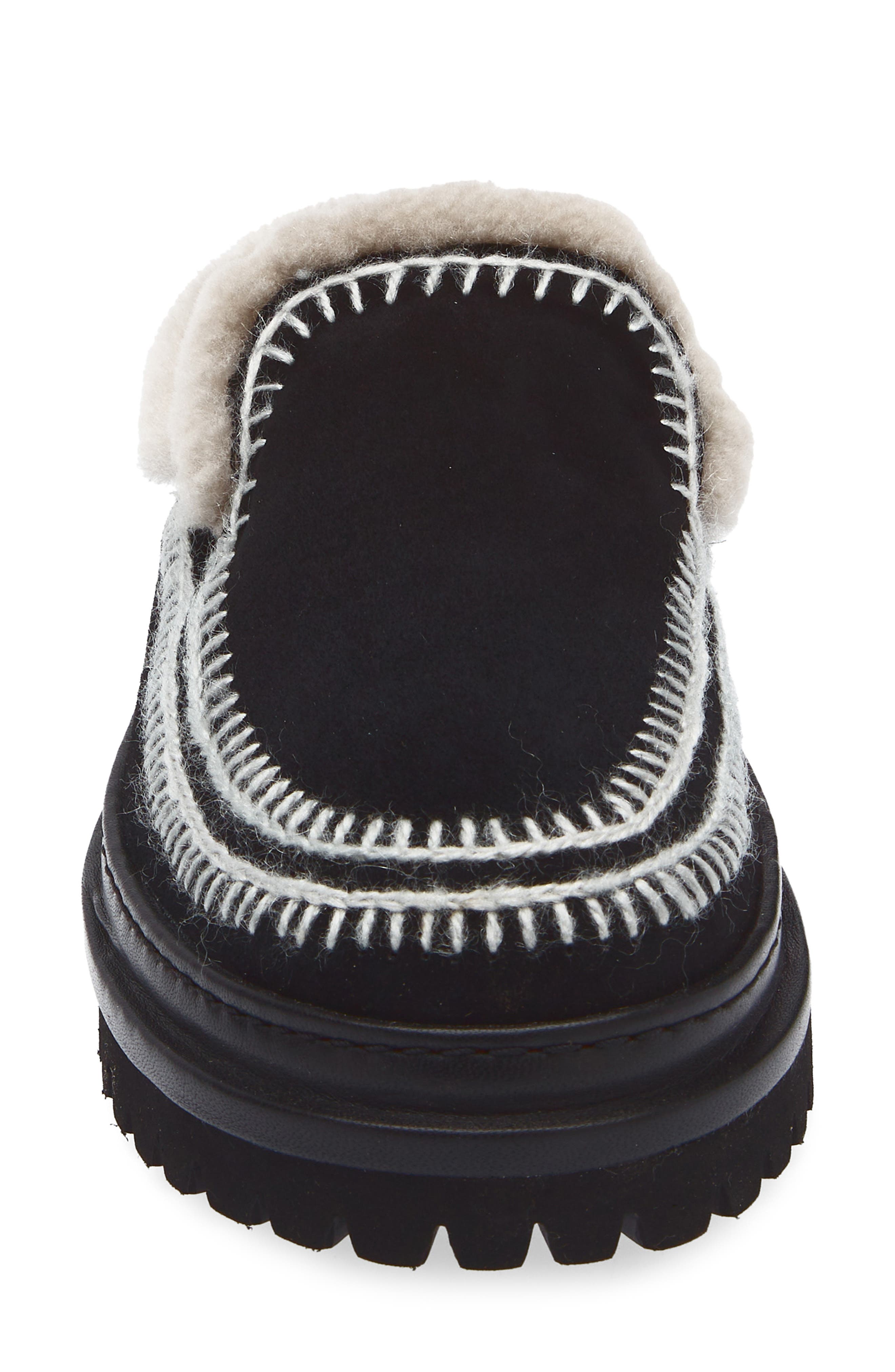 Laidback London Jun 4.0 Genuine Shearling Lined Slipper, Alternate, color, Black Suede / Light Grey