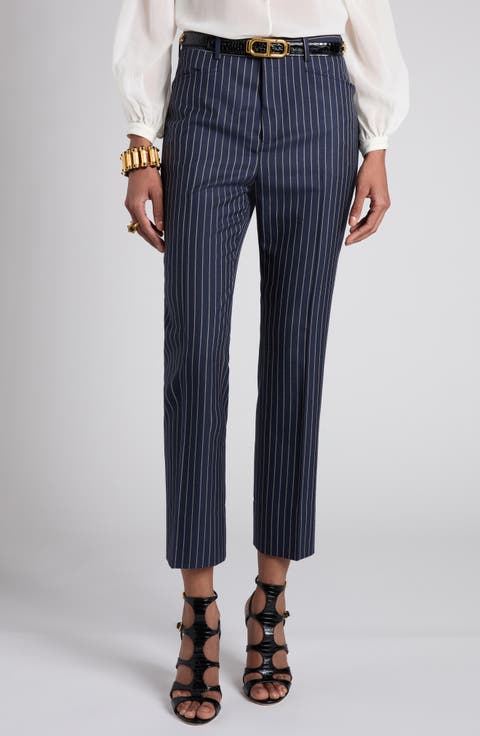 【関税＆送料込み】Tom Ford Dark Blue Cotton Pants TOM FORD straight-leg Cotton Chino Trousers | Blue | FARFETCH