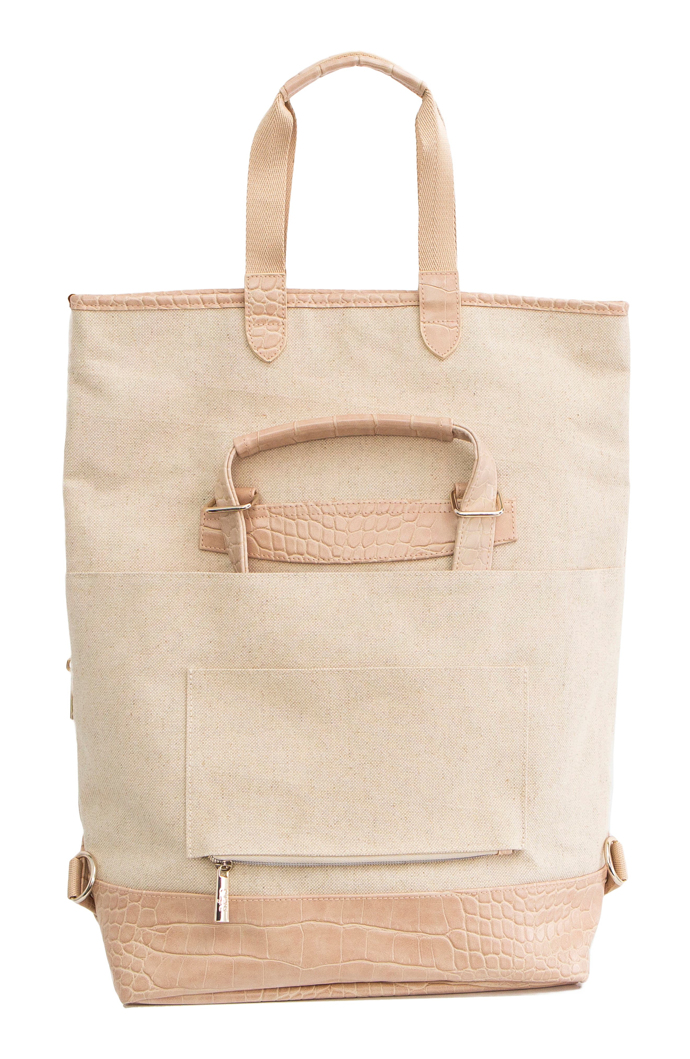 The Everyday Convertible Backpack, Alternate, color, BEIGE CROC