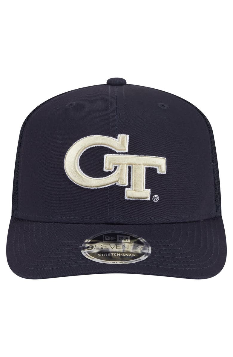 New Era Men's New Era Navy Georgia Tech Yellow Jackets Primary 9SEVENTY Trucker Stretch-Snap Hat, Alternate, color, 