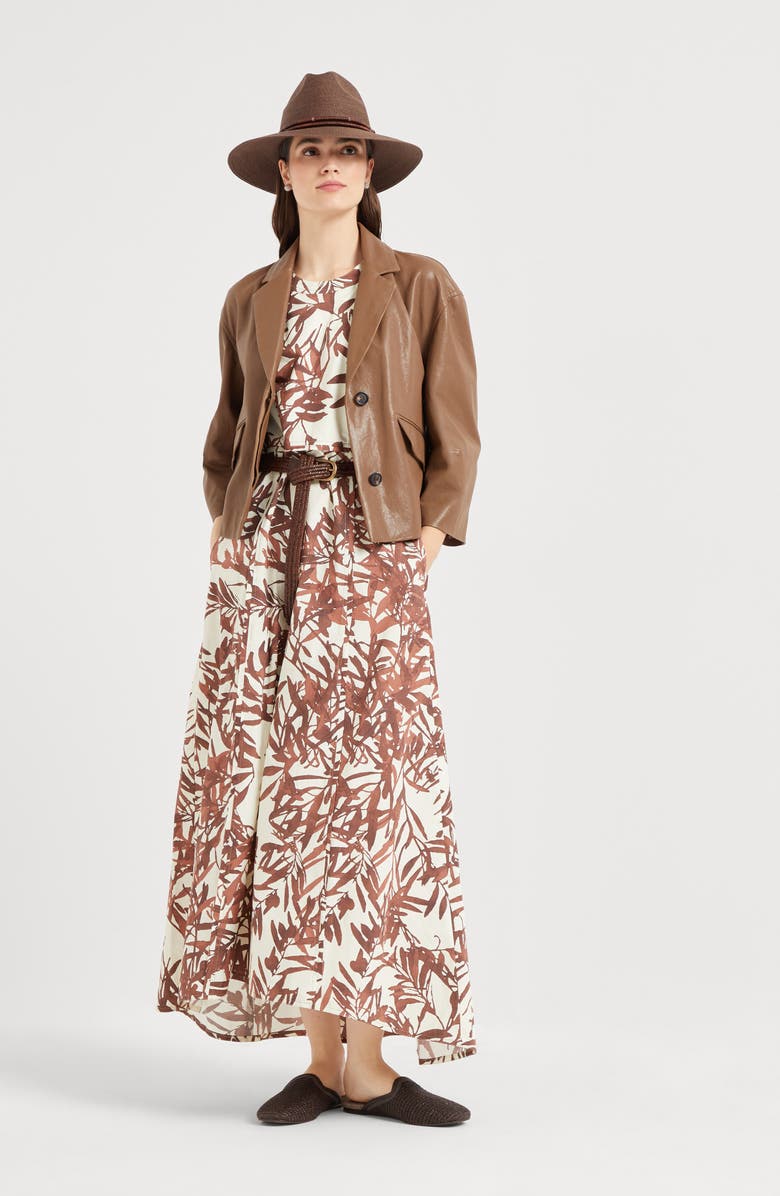 Brunello Cucinelli Herbarium Print dress, Alternate, color, 