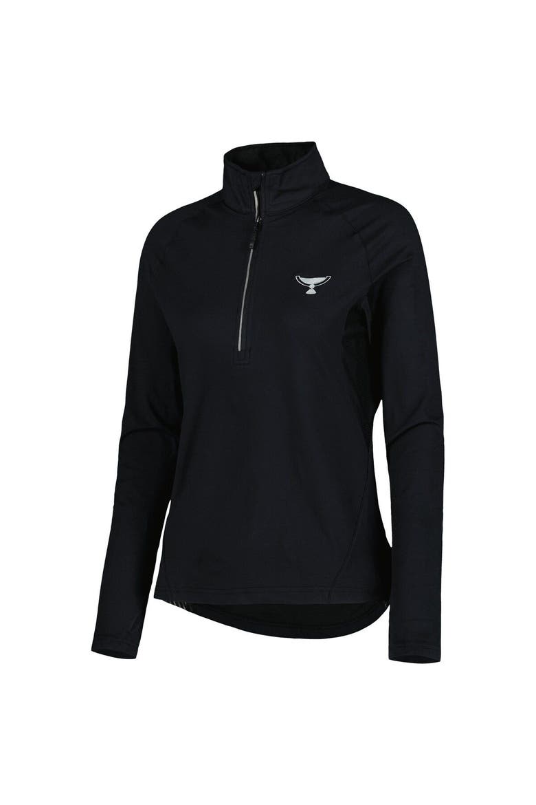 Women's Levelwear Black TOUR Championship Midlayer Raglan Half-Zip Top, Alternate, color, Black