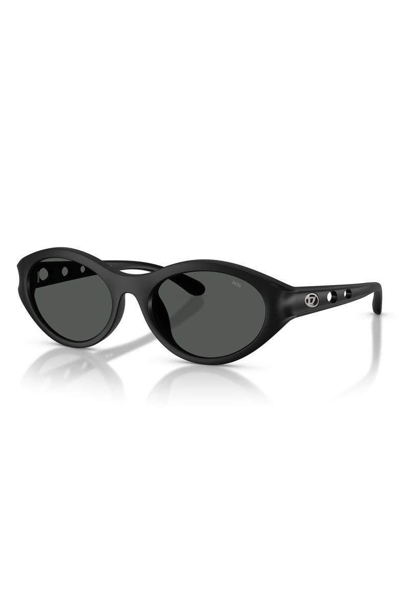 DIESEL<sup>®</sup> 53mm Oval Sunglasses, Alternate, color, Matte Black/ Dark Grey