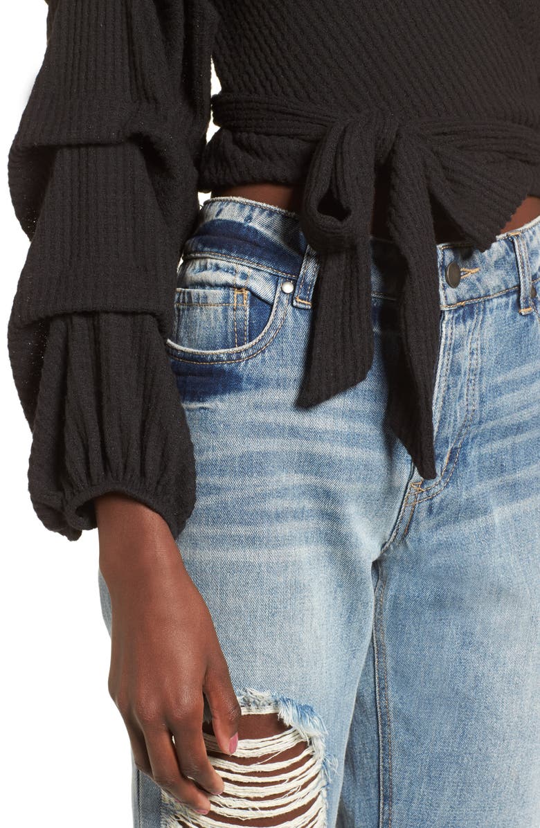 4SI3NNA Wrap Sweater, Alternate, color, 