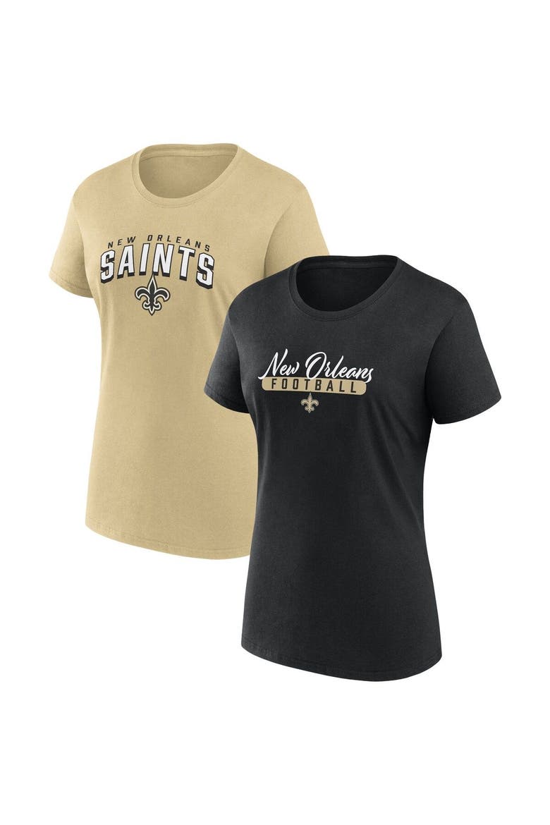 Women's Fanatics Branded  Black/Gold New Orleans Saints Fan T-Shirt Combo Set, Main, color, Black