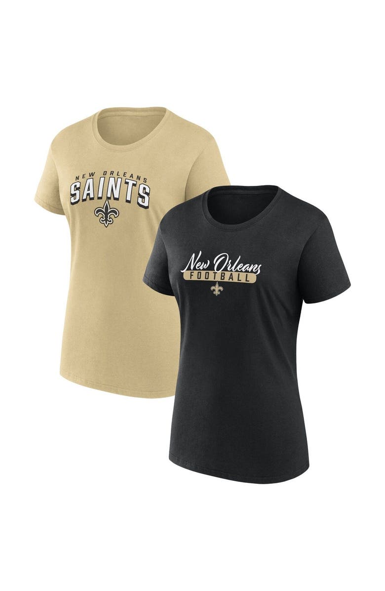 FANATICS Women's Fanatics Branded  Black/Gold New Orleans Saints Fan T-Shirt Combo Set, Main, color, 