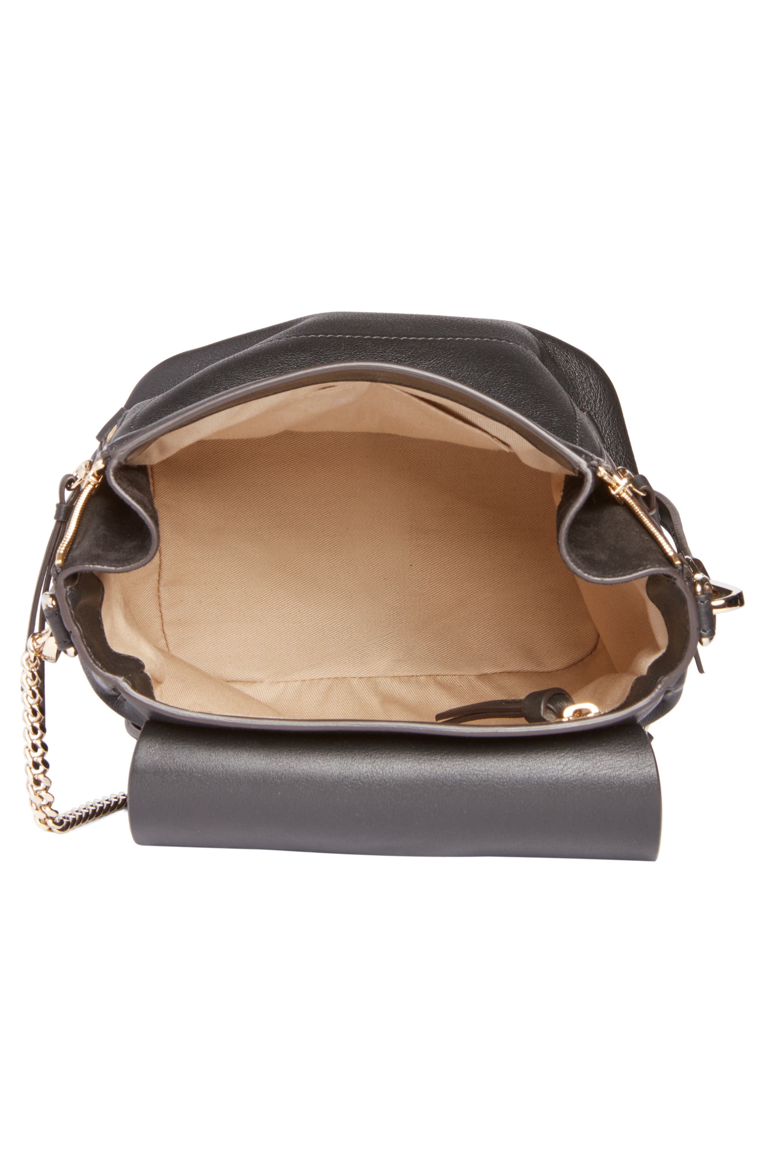 Small Faye Suede & Leather Backpack, Alternate, color, BLACK